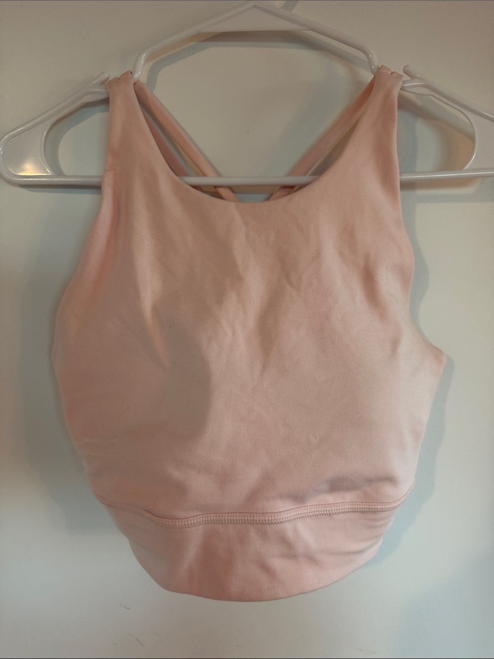 Athletic Works Light Pink High-Neck Crisscross Sports Bra